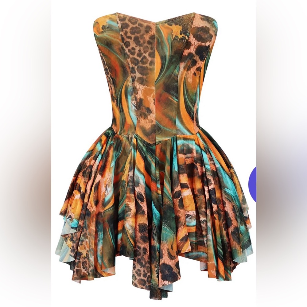 Ruthless Mesh Pleated Corset Mini Dress